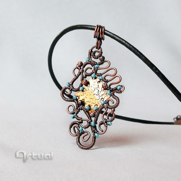 Art of the Day: 'Wire wrapped brass necklace'. Buy at: ArtPal.com/artualdesign?i…
