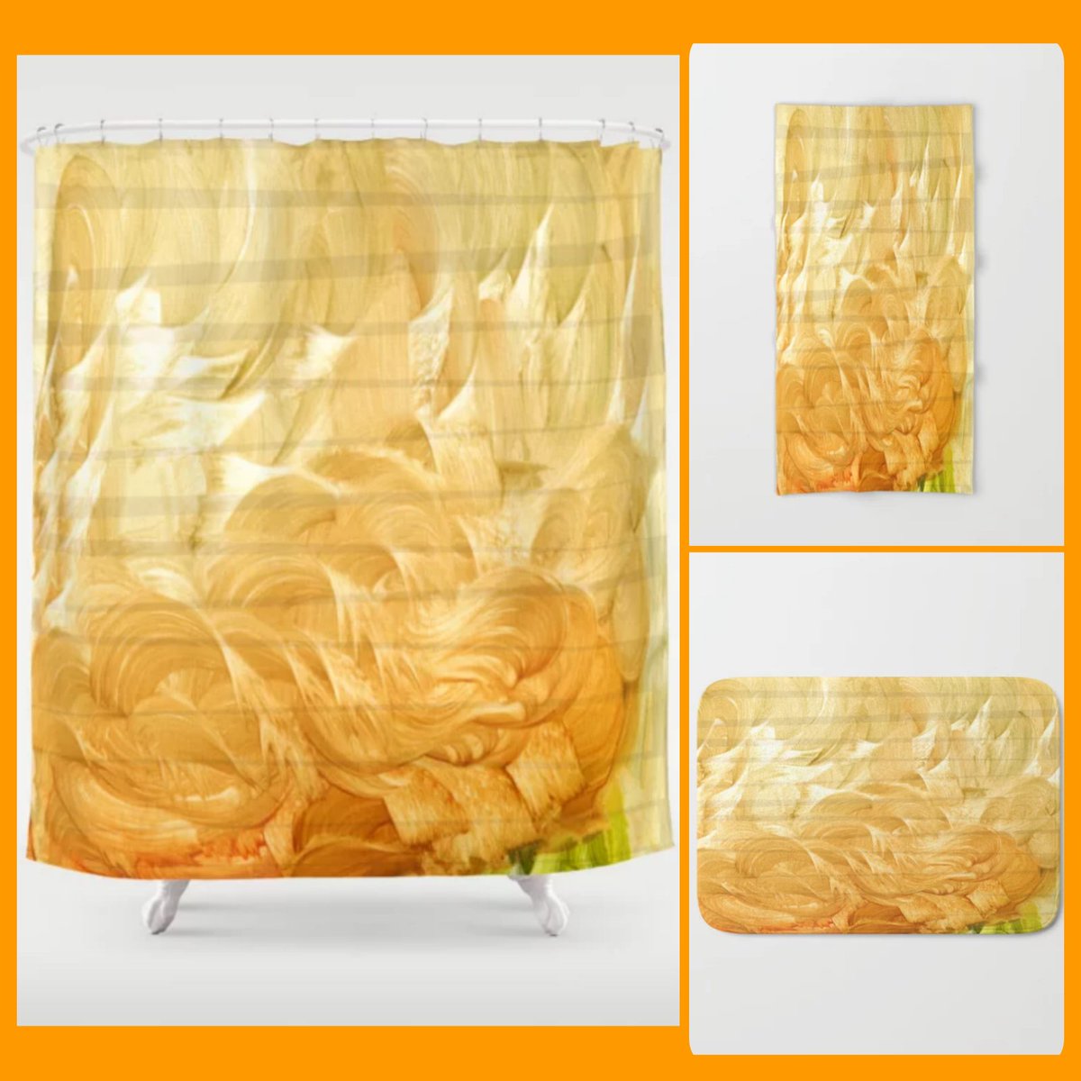 Light And Protection Shower Curtain~Refresh your Decor~ #artfalaxy #art #bedroom #pillows #homedecor #society6 #Society6max #swirls #modern #trendy #accessories #accents #shower #bath #comforters #green #yellow #golden #orange #peach society6.com/product/light-…