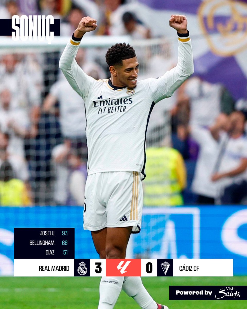 Real Madrid, bugün şampiyonluğunu ilan edebilir! 

#LALIGAEASPORTS | #ResultsByVisitSaudi