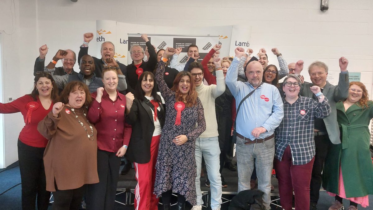 Great result in Southwark and Lambeth for @LabourMarina and @SadiqKhan 🎉 London has voted Labour for a fairer future and rejected the narrative of hate and division. Long may that continue!