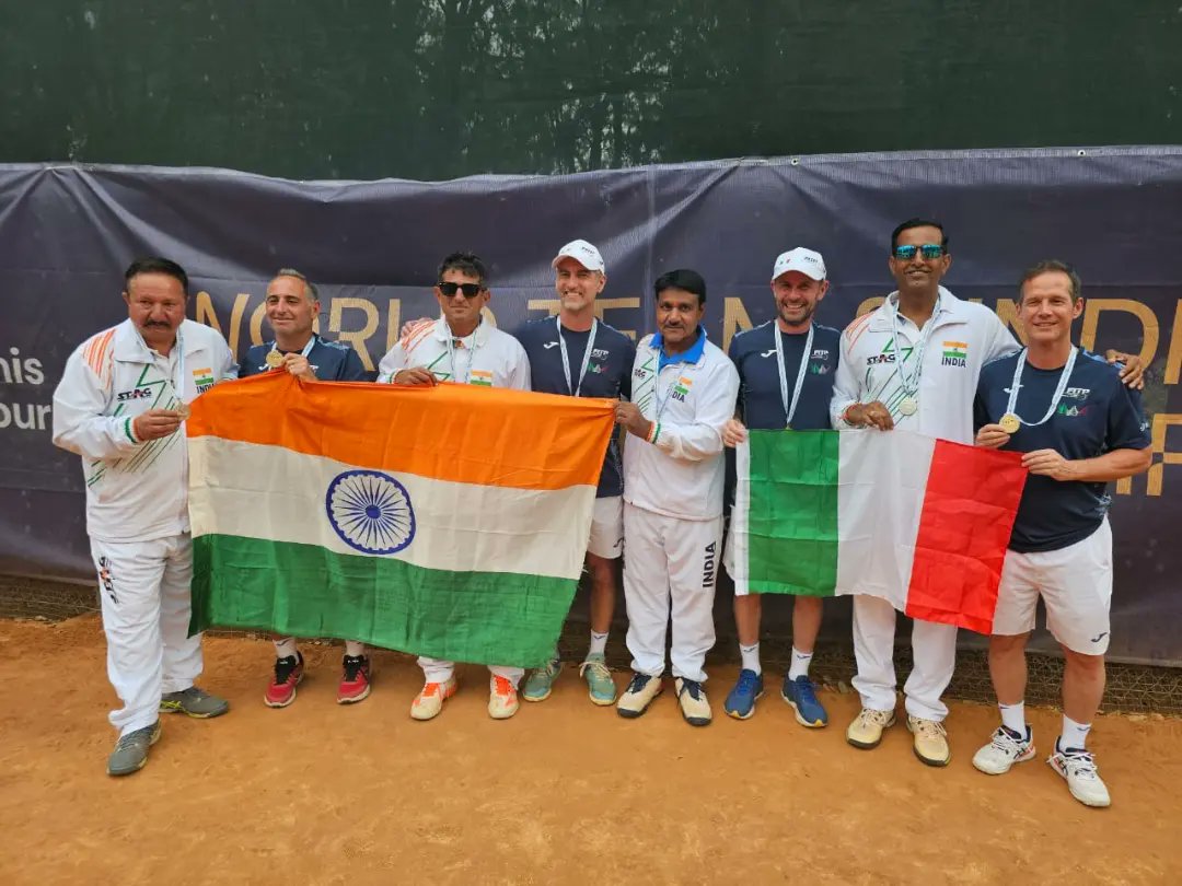 Silver linings and golden efforts! 🥈🎾🇮🇳 Team India, led by Captain Jagdish Tanwar and comprising Nitten Kirrtane, Ajit Maruti Sail, and Hatinder Panwar, claims the Silver Medal at the WTMT - Fred Cup (M50), ITF Masters World Team Championship 2024....💪👏 #M50 #Masters
