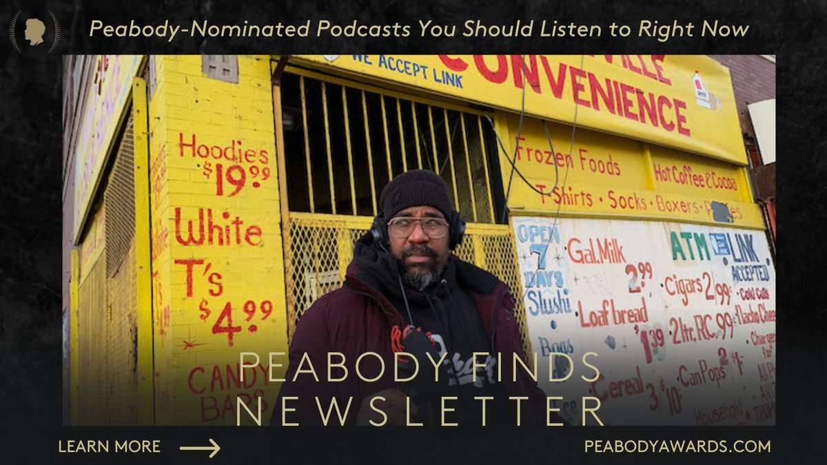 Women’s reproductive health, gun violence, COVID tracking, banned books, &amp; a major international murder mystery are among the crucial topics that the new batch of Peabody-nominated #podcasts address.

Learn more in our new #PeabodyFinds newsletter. bit.ly/4a5Dq01