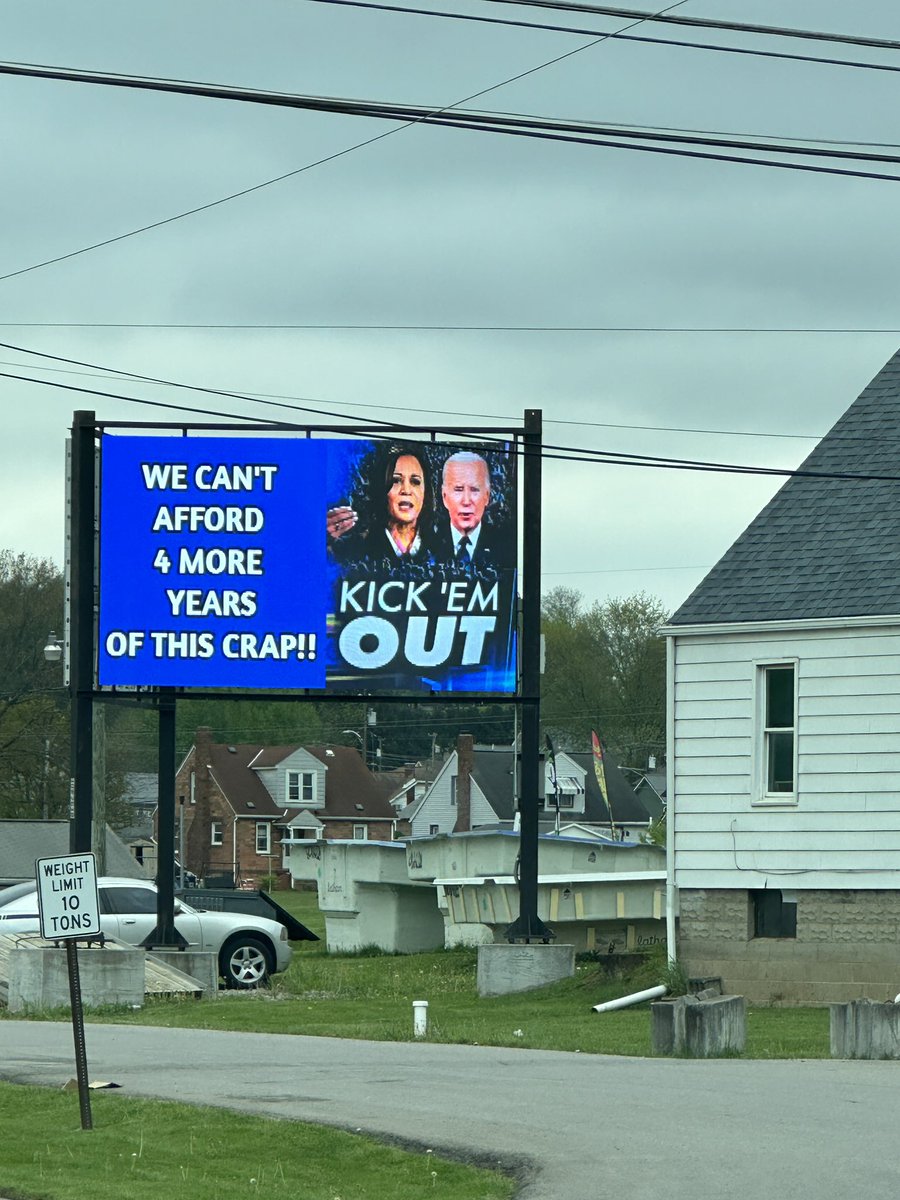Traveled with my husband today. Into maga country. This is what is being fed into these people’s mind via billboard. #ItsACult