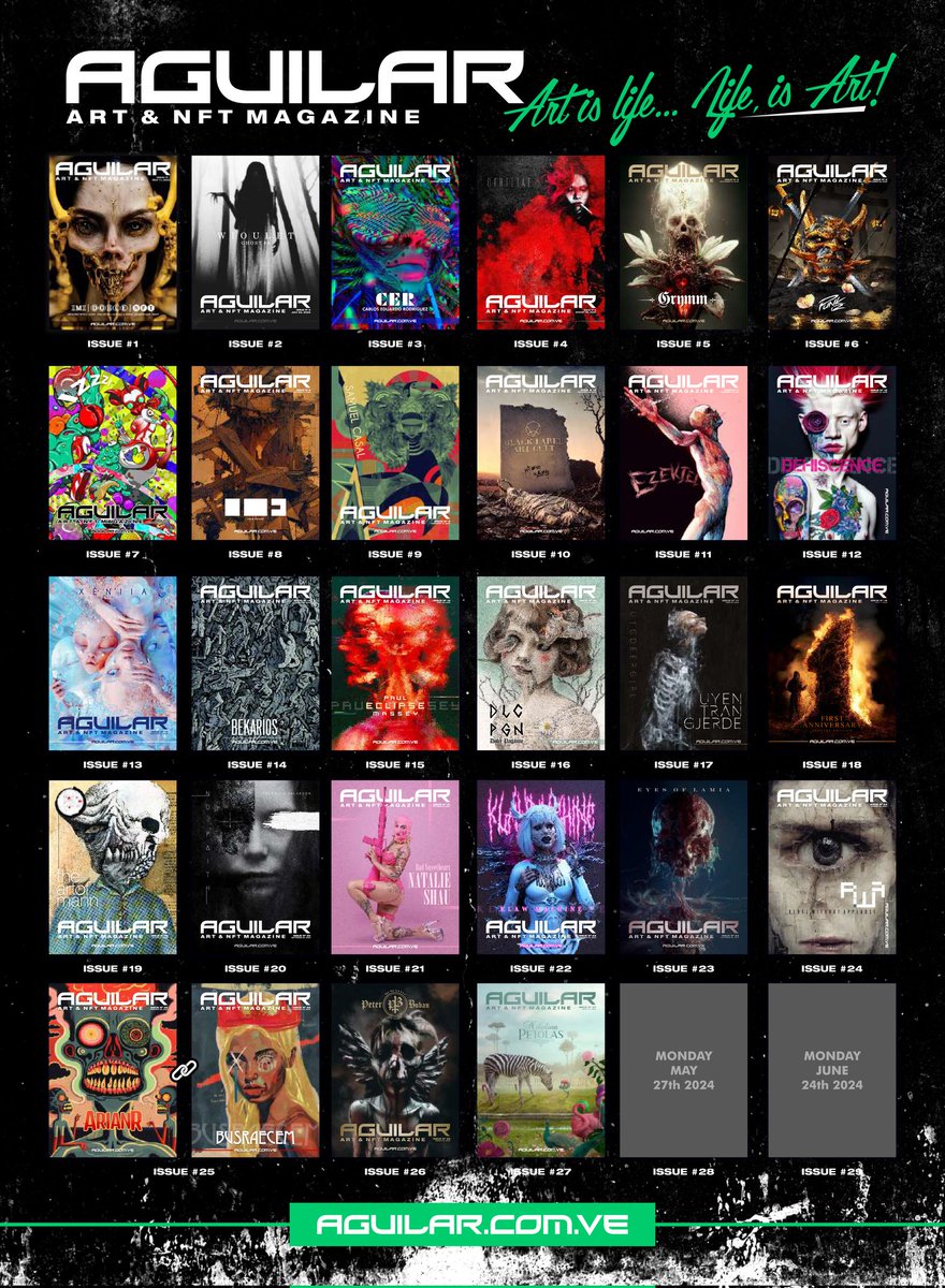 In July we'll celebrate the 2nd anniversary of #AguilarMagazine and with your help, for this special occasion, I would like to make a hardcover book, featuring artists who have appeared in any way in any issue of the magazine!

Would you help me?

If you're interested, details 👇