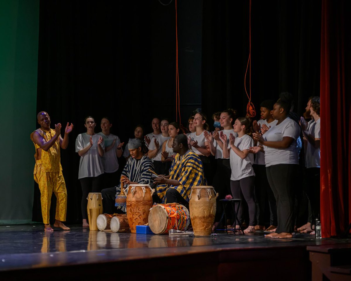 #SpringfieldCollege students perform during their African Dance Class finals. The class is open to all students and levels of dance experience and counts towards the Core Aesthetic Expression requirement or towards the Creativity Themed Exploration.🌍🥁🎶 #CulturalDance