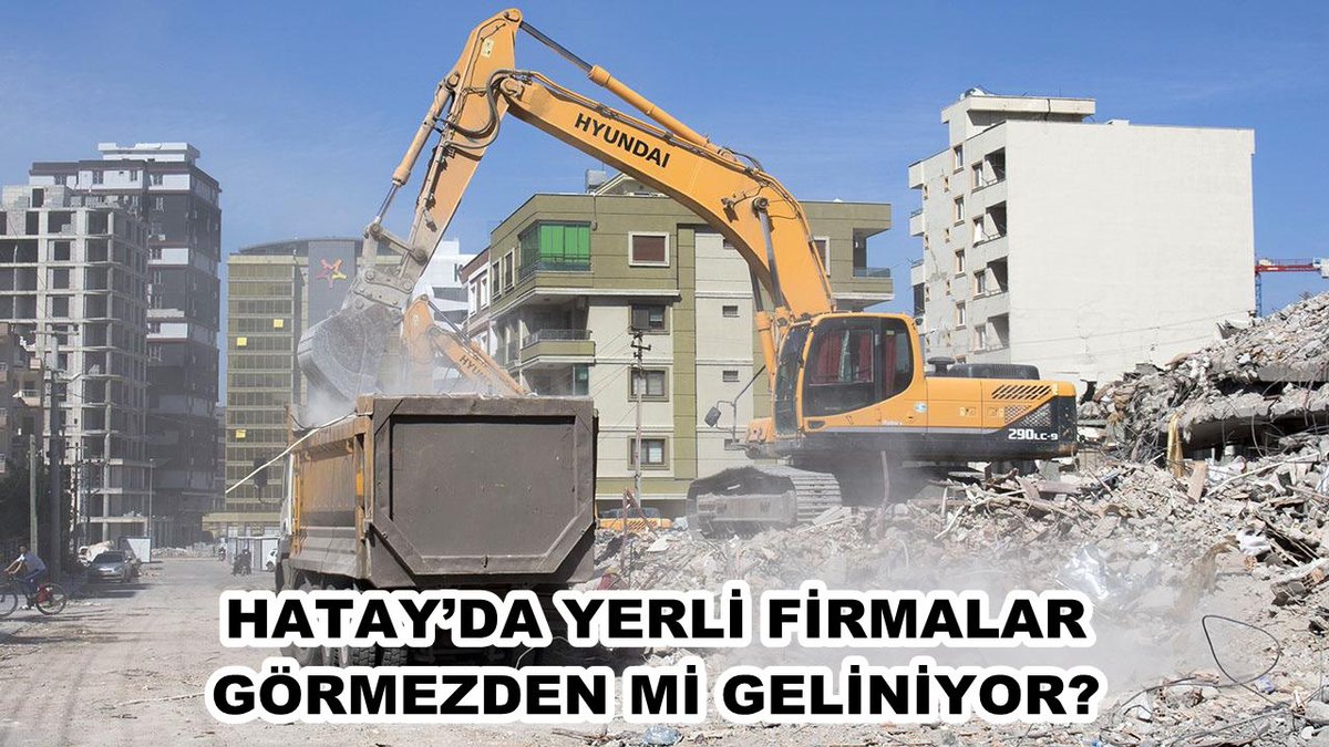 Deprem felaketi ile sarsılan Hatay’da yakın zamanda başlanacağı öğrenilen yıkım işlerinin Hataylı firmalar yerine il dışı firmalara verileceği söylentisi tepki çekti. Haber link: hatayhabergundem.com/hatayda-yerli-…