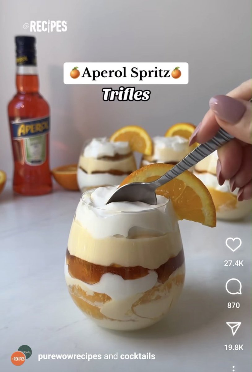 Can someone make me this? Aperol Spritz Trifle 😲🙃😋😂