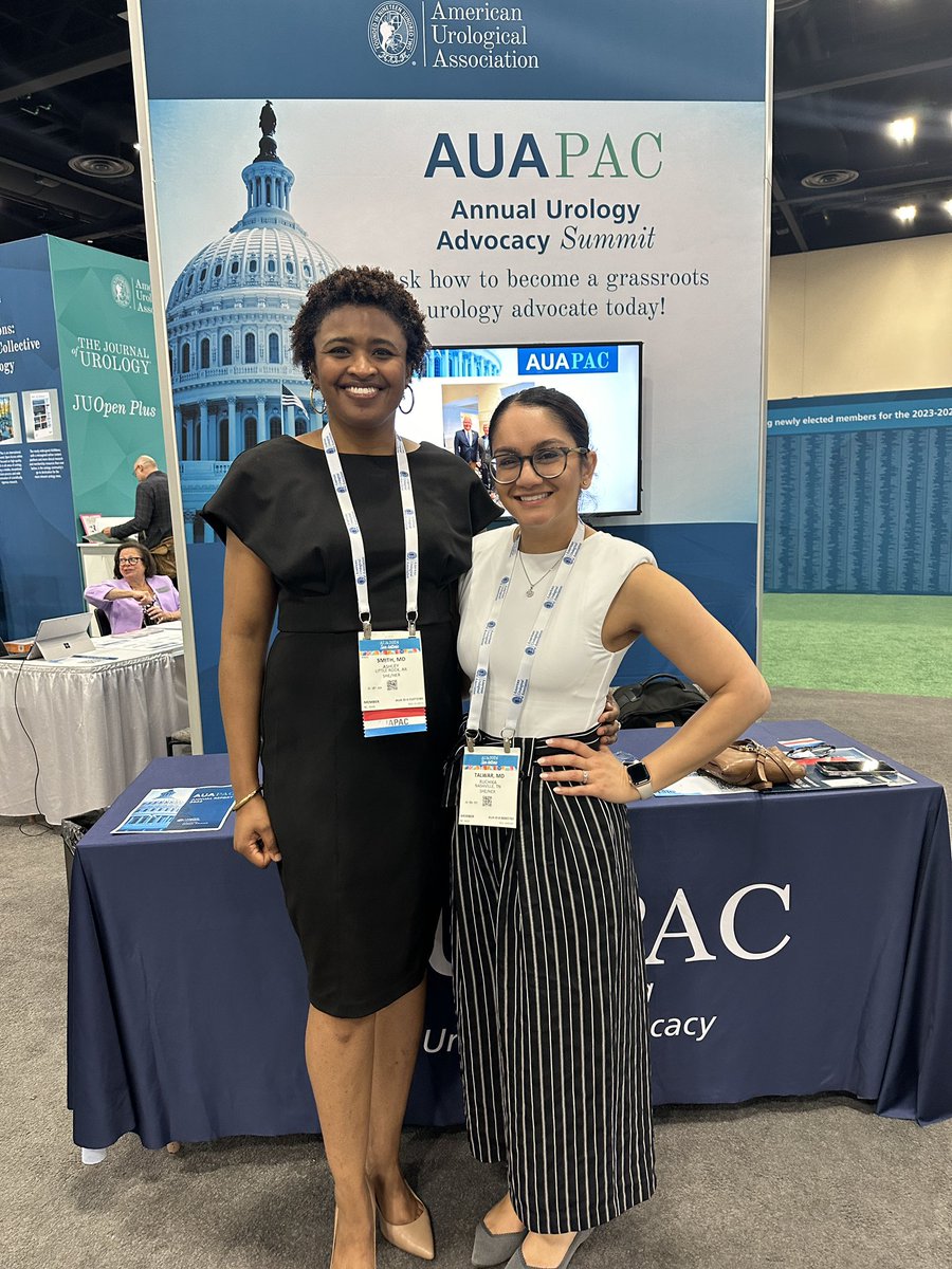 Thank you Dr. Ashley Smith with @UrologyUAMS for making her FIRST donation for the #AUAPAC! Come see @RuchikaTalwarMD until noon at the Advocacy booth in The Square #AUA24