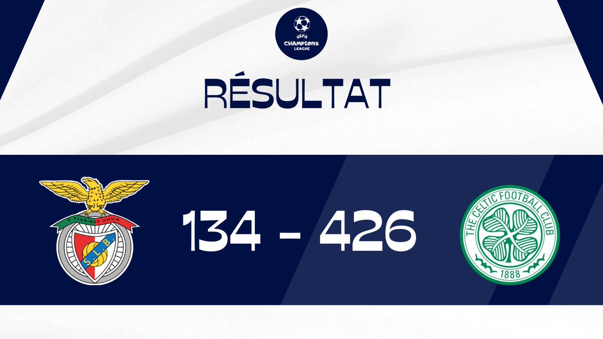 Résultat : Demi-finale match aller 
Benfica (<a href="/BenficaFR/">SL BENFICA FRANCE 🦅🇫🇷</a>) 🆚 Celtic (<a href="/Celtic_FR/">Celtic France</a>)