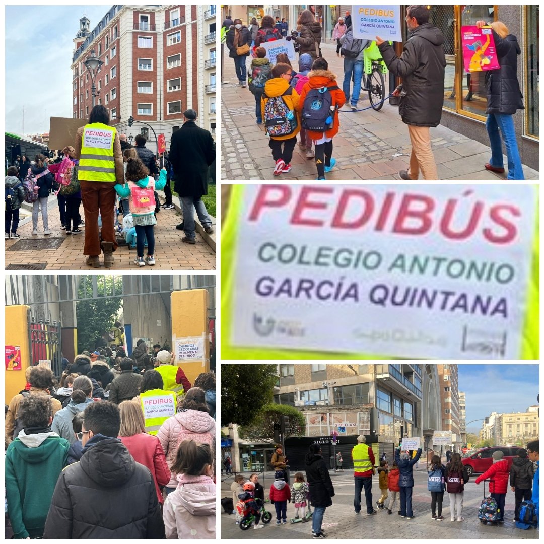 Las familias se reúnen para ir caminando al cole, reivindicando el movimiento #StreetsForKids (calles seguras para la infancia)
¡¡Maravillosa iniciativa!!!
@AmpaQuintana 
@AyuntamientoVLL 
@educacyl 
@FAPA_Valladolid