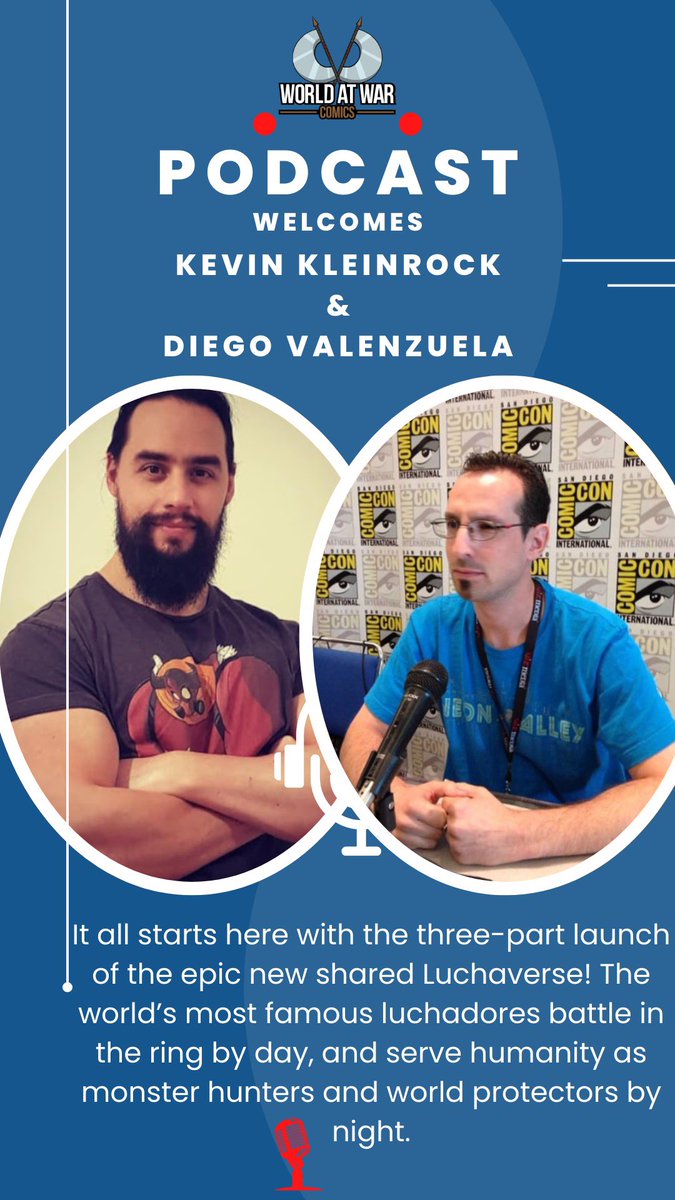 My next guest are @TheDamnBeast Diego Valenzuela and @maskedrepublic Kevin Kleinrock who stopped by to share the Luchaverse which will hit your LCS in July published by @Massivepublish !! This title is going to be 🔥🔥. Watch now on YouTube or listen on Spotify or Apple Podcasts!…