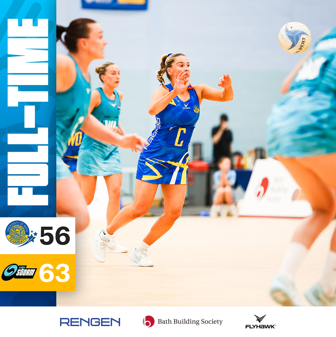 That's the buzzer on 60 minutes of netball here at the Team Bath Arena 🔔 A nail-biter to the end as Bath went on a hot streak in the final 5 minutes 🔥 🛁 56 - 63 ⛈️ #Netball #NSL2024 #ForwardsandFearless #BlueAndGold