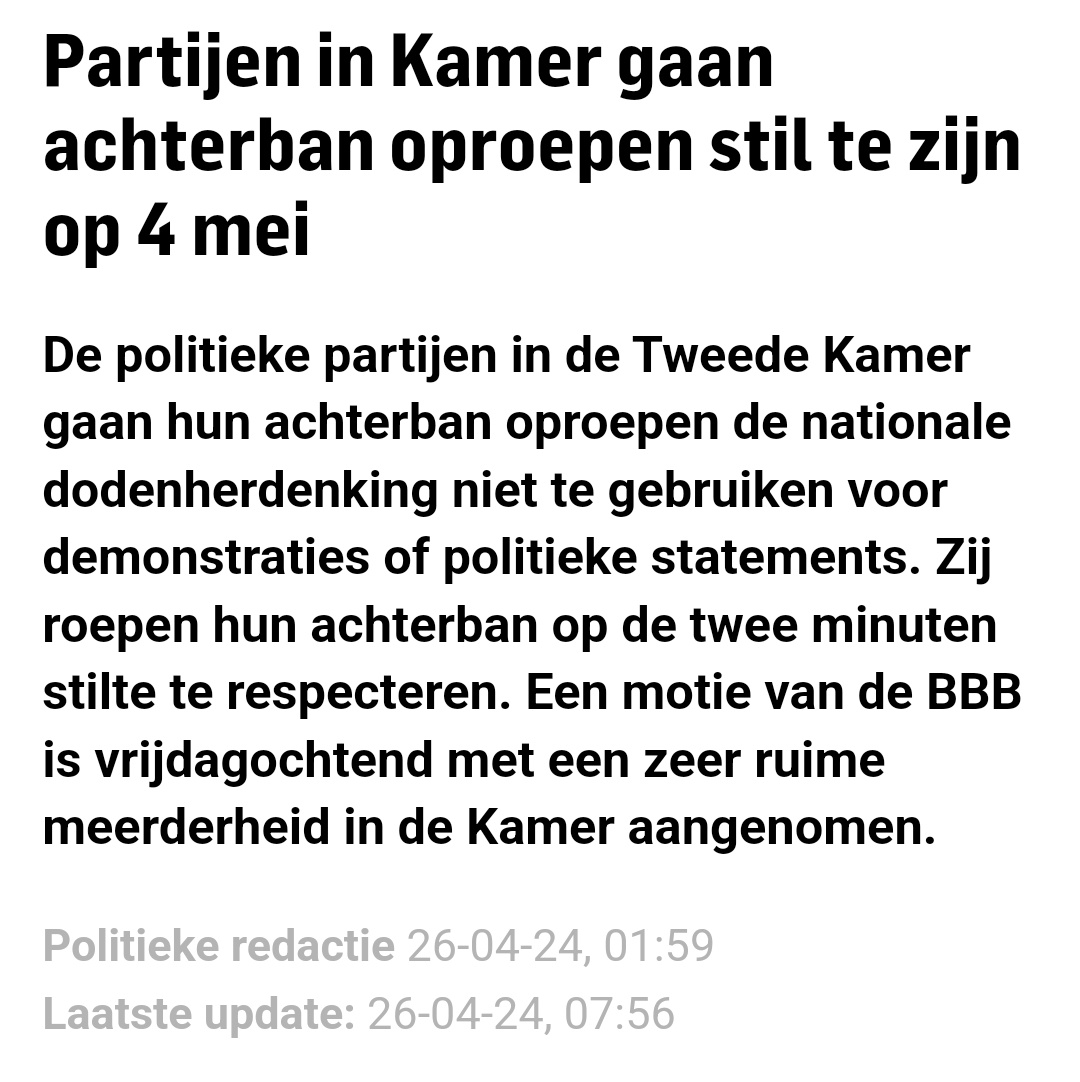 Nota bene zelf een motie indienen en dan dit walgelijk filmpje plaatsen. Geen wonder dat BBB zo graag met de PVV in zee wil