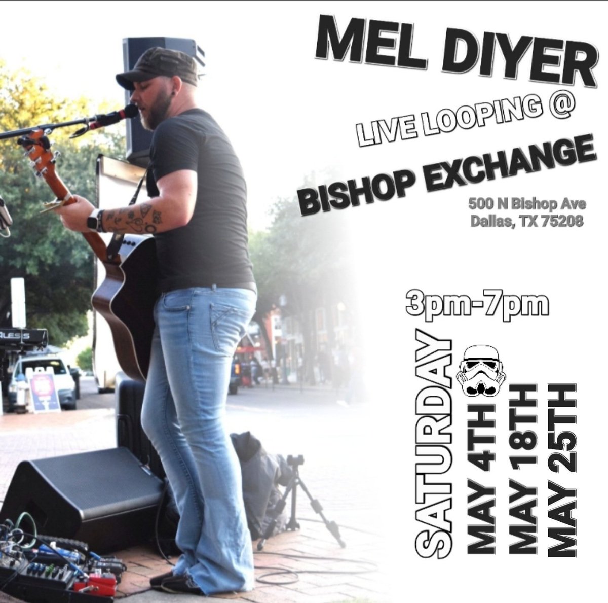 COME CHECK ME OUT! HERE'S WHEN I'LL BE IN THE BISHOP ARTS DISTRICT IN MAY!!

#livemusic #loop #melthemusician #meldiyer #acoustic #onemanband #whattodo #dallas #dallastexas #bishopartsdistrict