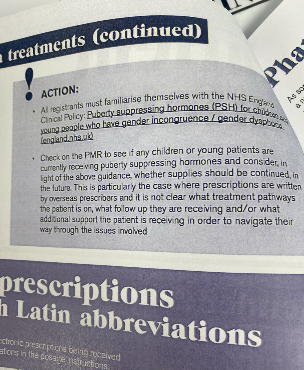 Via a friend, from the Payden's pharmacy staff magazine: Very much looks like advice to stop HRT scrips for fuzzy feelings-reasons. Obviously pharmacists are meant to check prescriptions are safe, especially drug interactions and doses, but this is more than that.