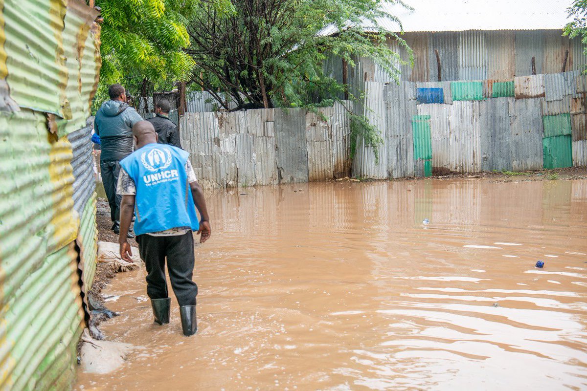 I am concerned about the heavy rains which have now reached Kakuma refugee camp. UNHCR teams are on the ground, working with @DRSKenya, partners and members of the community on flood preparation activities. More updates on the situation soon.