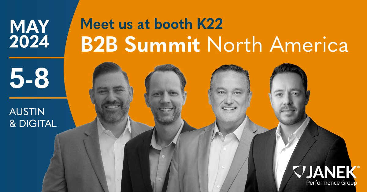 🕒 Countdown's on! Tomorrow starts the B2B Summit & we're geared up! Ready to elevate your sales game? Meet us at Booth K22 in Austin, TX! Network with industry leaders, refine strategies, & ignite success like never before! 

#JanekPerformance #ForrB2BSummit