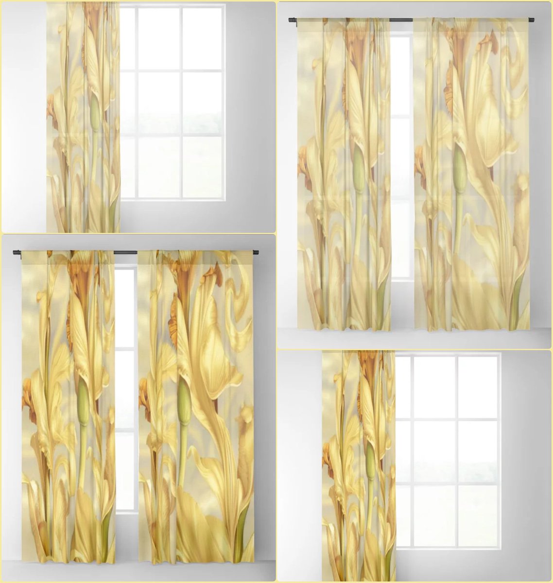 Resplendent Iris Blackout Curtain~Be Artful~ #artfalaxy #art #curtains #drapes #homedecor #society6 #Society6max #swirls #accents #sheercurtains #windowtreatments #blackoutcurtains #green #yellow #golden society6.com/product/resple…