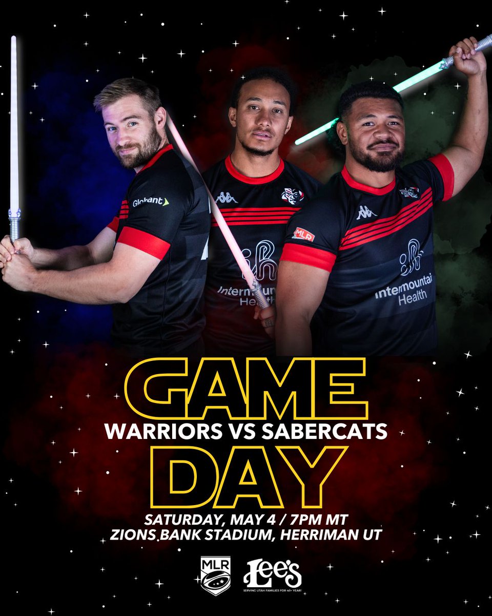 It's GAME DAY🎉 We're back at Zions Bank Stadium tonight to face the Houston SaberCats and celebrate Star Wars night⭐ Still need tickets? Get them here: hubs.ly/Q02vWT4m0 #ForTheNation #MayTheFourth #StarWars