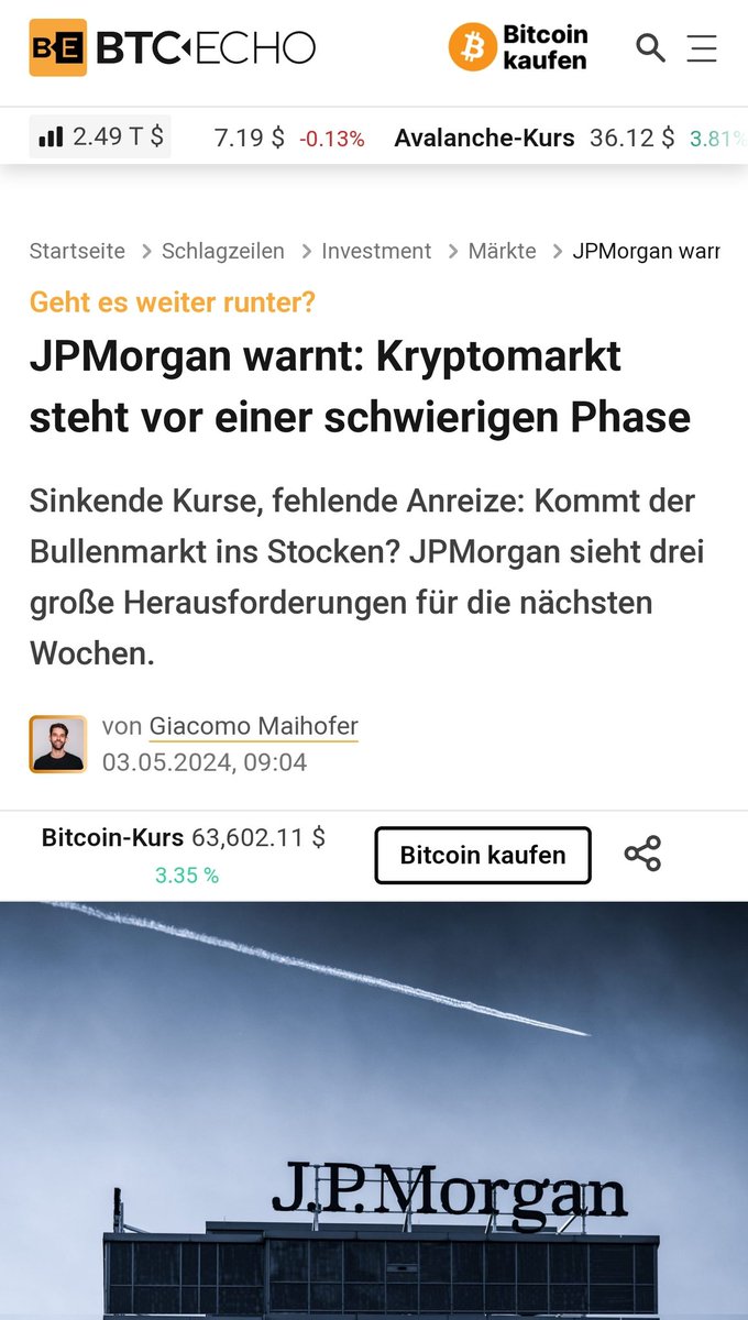 Seit wann ist JPMorgan Experte für Krypto.
😂
Tick Tock next Block...
#Bitcoin #Bullrun2024