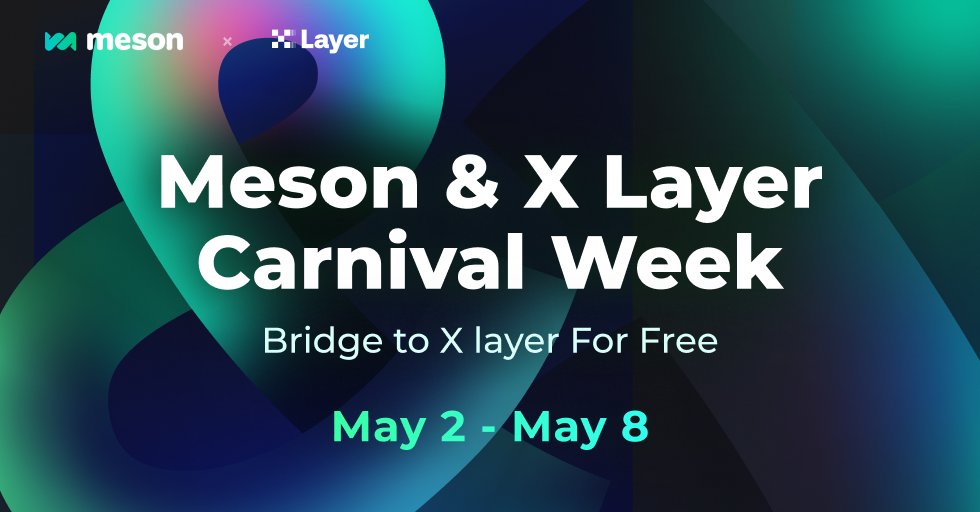 We've teamed up with @XLayerOfficial, bringing you free cross-chain swap to #XLayer from over 50 different networks! 🔗: meson.fi/xlayer 💥Enjoy #ETH, #WBTC and stablecoins bridging to X Layer for FREE until May 8, 2024. 📅 ⛽️ No Service fee and LP fee, only need to…