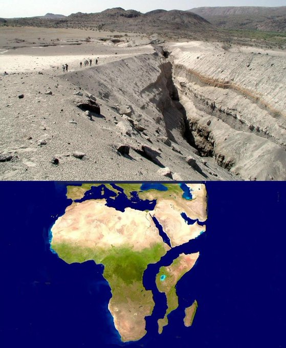 A new ocean is forming in Africa along a 35-mile crack that opened up in Ethiopia in 2005. The crack, which has been expanding ever since, is a result of three tectonic plates pulling away from each other. It’s thought that Africa’s new ocean will take at least 5 million to 10…