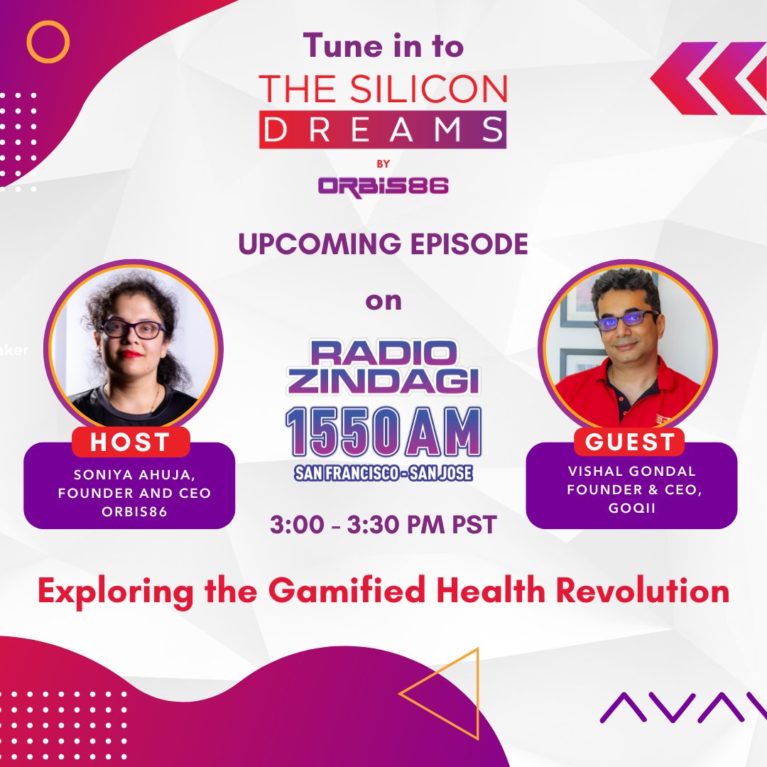 🎮 Step into the realm of innovation with @vishalgondal, the gaming visionary and Founder of @GOQii, on #TheSiliconDreams this Monday! 👉 Tune in from 3:00 - 3:30 PM PST: radiozindagi.com/sanfrancisco/ #GOQii #Gaming #HealthTech