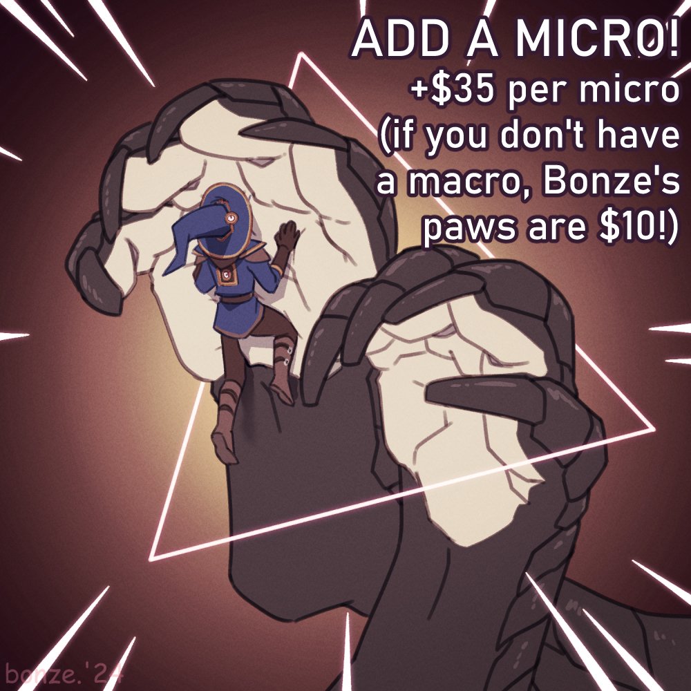 paw icons!! - fully colored, effects optional - $75 USD to draw your paws - +$35 USD per micro added - if you're a micro without a macro friend, Bonze's peets are available for +$10 (total price of $45)! - paypal invoice only - hmu on telegram (BonzeDrake) or dm me to snag one!
