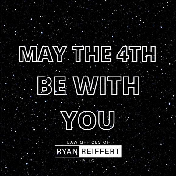 May the 4th be with you!  Happy Star Wars Day! 

#lawofficesofryanreiffert #lawyer #sanantoniolawyer #sanmarcoslawyer #texas #texaslawyer #sanantonio #estateplanning #business !