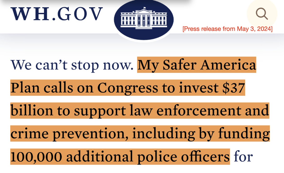 Biden saw the inexcusable police brutality that's taking place, and despite record low crime, responds by rewarding them with another $37,000,000,000 to hire 100,000 more cops.