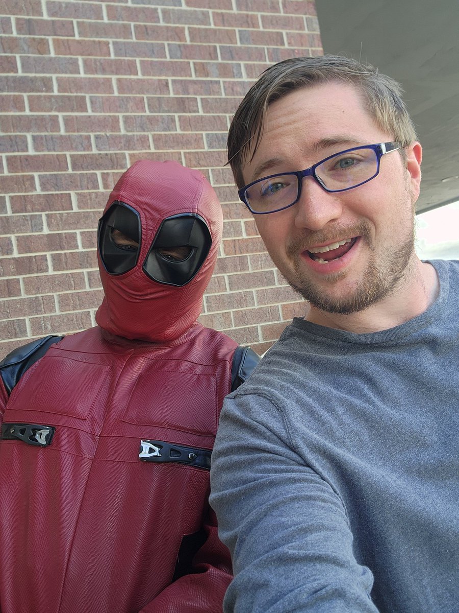 Having an awesome time for #FreeComicBookDay hanging out with #Deadpool #BobaFett and #Chewbacca at my favorite #ComicBookStore at Starfighter Comics!