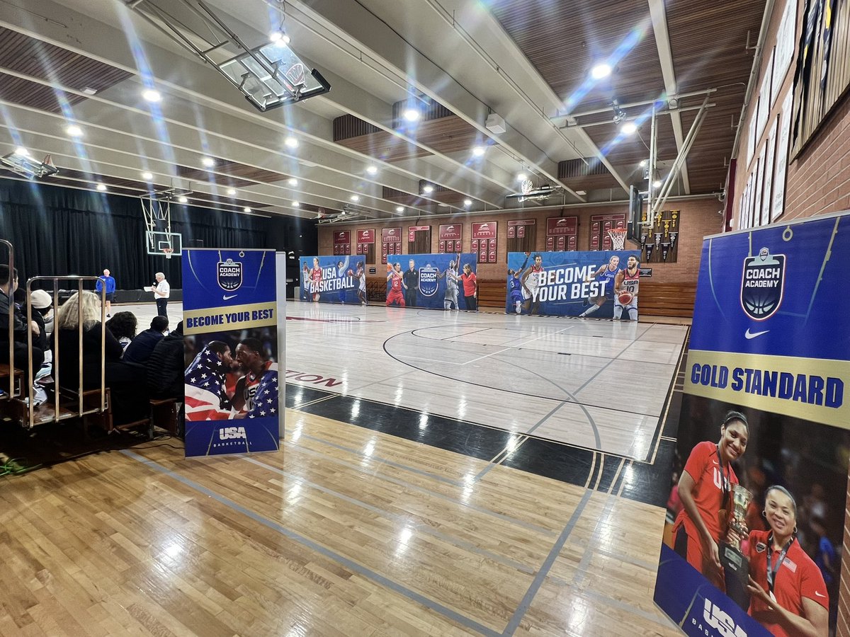 @Carondelet_HS @Go_Carondelet all set up today for @USABYouth Coaches Clinic! Great turnout of over 100 coaches! #growthegame