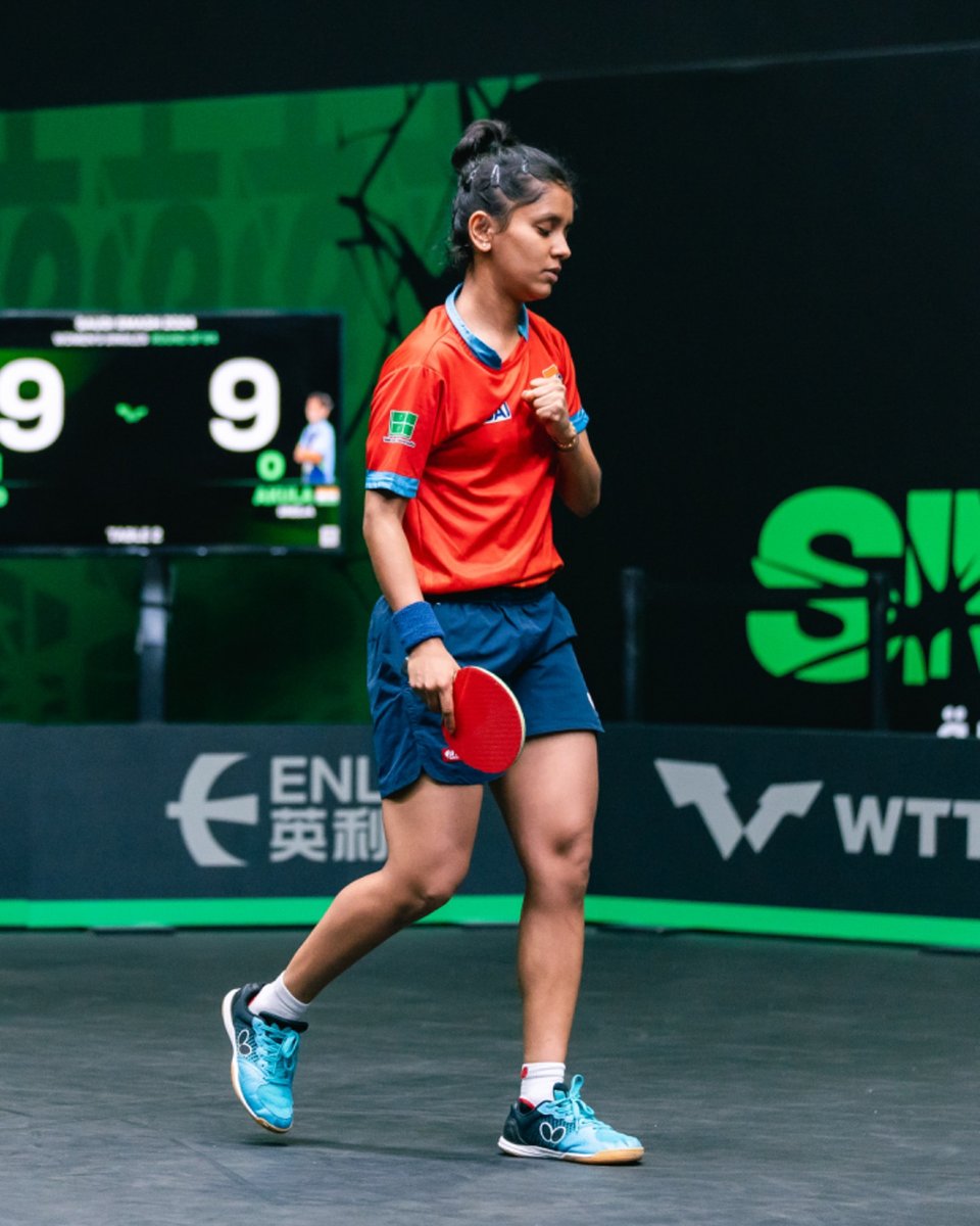 Jieni Shao takes the win over Sreeja Akula in this intense battle for a #SaudiSmash Round of 32 spot ⚔️ The action rages on LIVE at YouTube.com/WTTGlobal 🎥 #ExperienceAGrandNewLegacy #TableTennis #PingPong @SaudiSmash