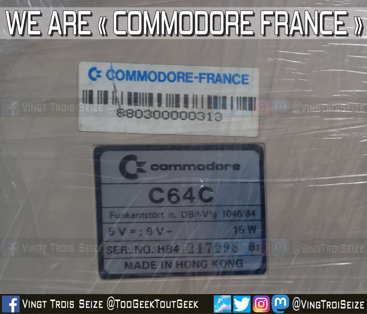 Yeppa, one of our C64C was an officially registered computer by #CommodoreFrance 🇫🇷! 🥳

Ok, now with this sticker, we don't know if this gives him any additional exceptional abilities 🤣

#commodore #CBM  #C64 #C64C #8bit #retrocomputer #retrogaming #videogames #80s #90s #Geek