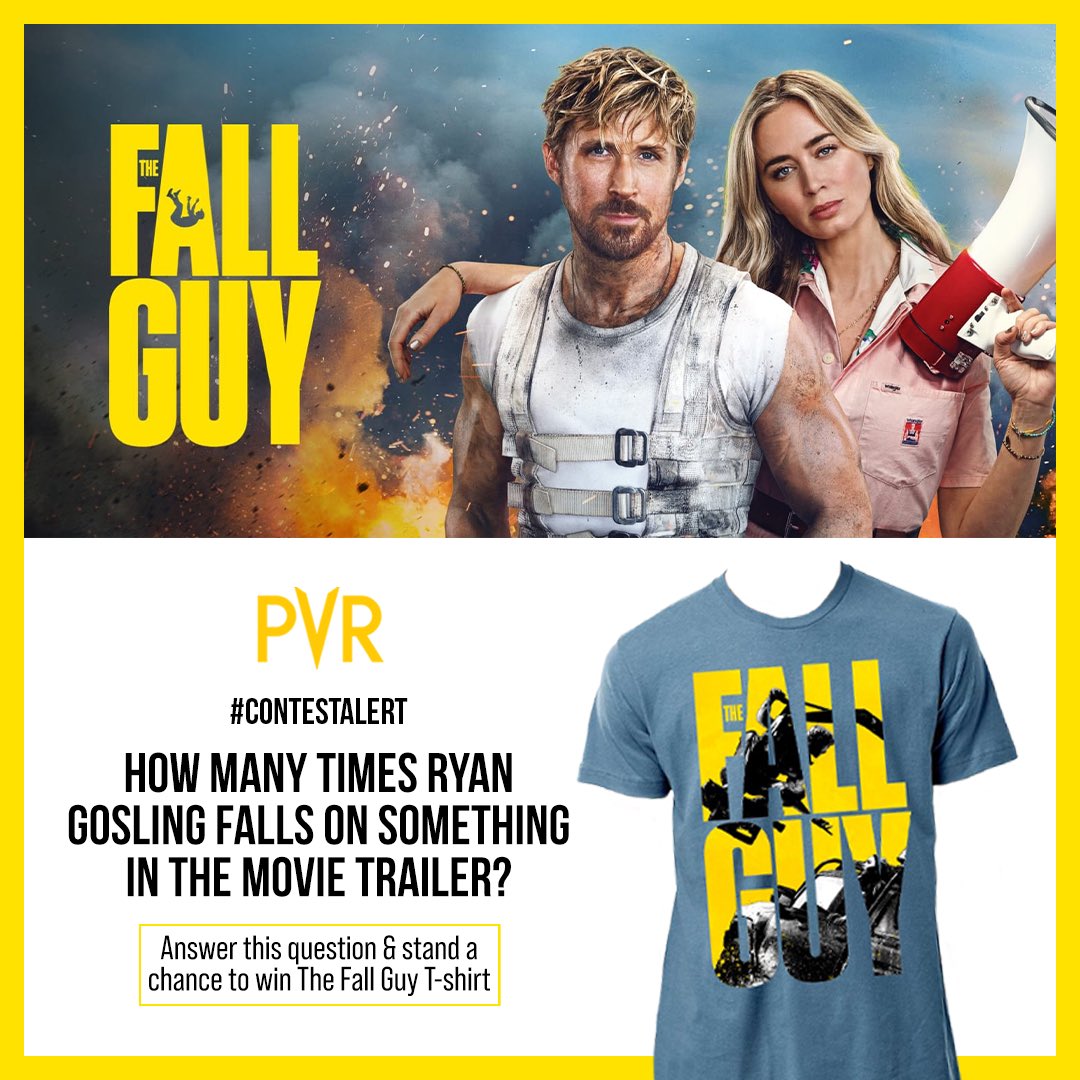 #TheFallGuy is here to captivate your heart! Answer a simple question and stand a chance to win an exciting movie T-shirt. Steps: 1: Share your answer in the comments 2: Tag PVR CINEMAS and your friends 3: Tag #TheFallGuyAtPVR contest & follow us Now screening at PVR INOX!…