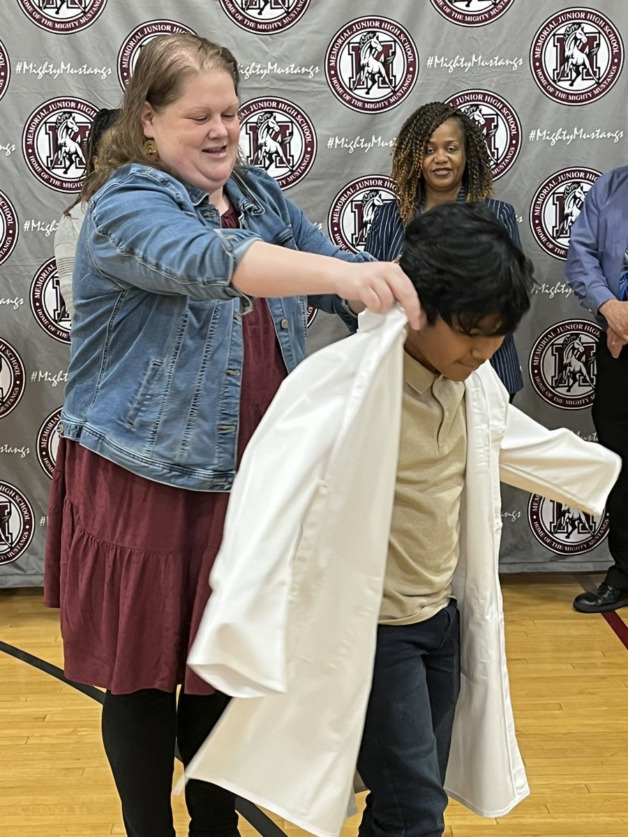 Yesterday was a great day at MJHS! Send-off Pep Rally and white-coating ceremony for our State Science Fair Finalists!