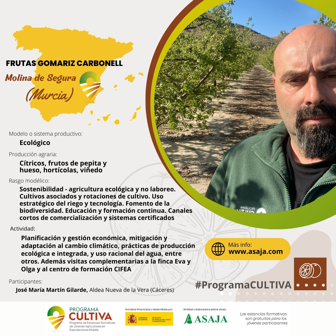 José María Martín Gilarde conoce las técnicas de trabajo de  Frutas Gomariz Carbonell en 📍#MolinaDeSegura (#Murcia) gracias al #ProgramaCULTIVA #EstanciasFormativasGratuita

➕INFO:
👉ow.ly/aebH50QQVeo #Asaja
👉 ow.ly/tyyV50QQVen @mapagob
#ASAJAProgramaCULTIVA