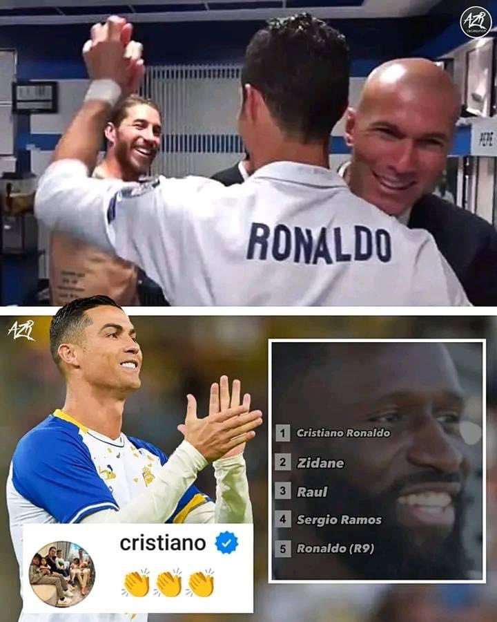 🚨 Antonio Rüdiger Chose Cristiano Ronaldo as The Greatest Player in The History of Real Madrid. 🐐👏 Cristiano Ronaldo replied: “👏👏👏” 🤍