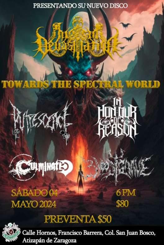 Hoy sábado en #AtizapándeZaragoza #HumanDevastation presenta su nuevo disco junto con #Putrescencemex @culminatedband
#Inhonourofreason y #BloodyGrave