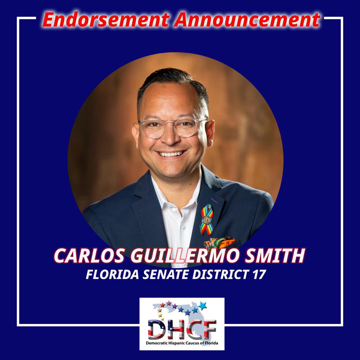 The DHCF proudly announces its endorsement of @CarlosGSmith running for Florida Senate District 17. His priorities align with our principles and values to attain fairness and equality in government for all Floridians. Visit his website for more info.👇🏻 carlosguillermosmith.com