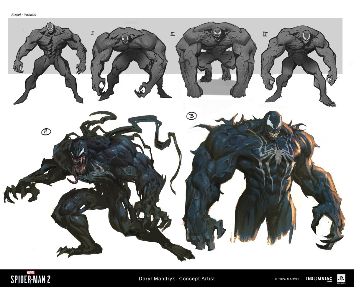 New official Marvel’s Spider-Man 2 “VENOM” concepts have been released. #SpiderMan2PS5 🕸️🕷️ Official Concept by: @DarylMandryk #Venom #VenomPS5