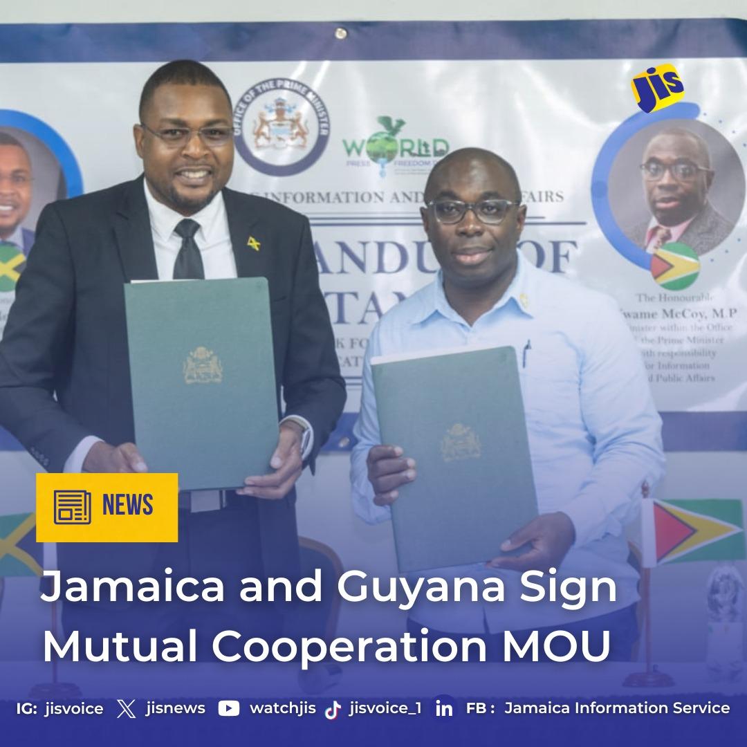A Memorandum of Understanding (MOU) has been signed between Jamaica and the Cooperative Republic of Guyana for mutual cooperation in state media, mass communication and public affairs. The MOU was signed by Minister without Portfolio in the Office of the Prime Minister (OPM),…