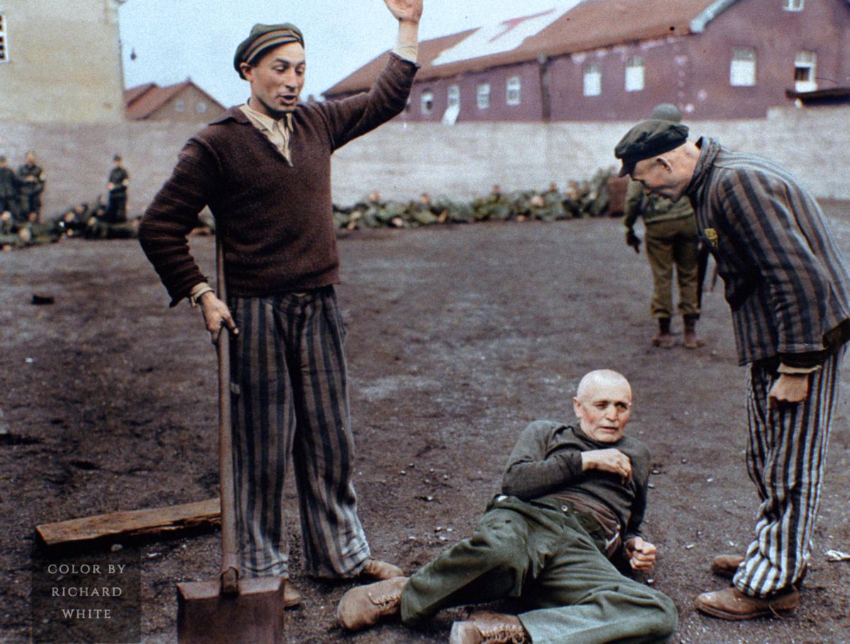 📸 📰 The Dachau Massacre

April 29, 1945
Seemingly healthy Polish prisoners celebrate after the camp is liberated.

Thousands of prisoners evacuated from other camps have been arriving even as late as 19 April, causing severe overcrowding, starvation, and disease epidemics.…