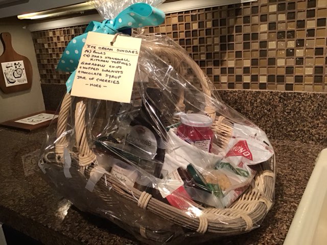 The percussion section has two contributions to the raffle!  This one has all of the makings of amazing ice cream sundaes - just add ice cream! (warning: includes walnuts)

Come to our concert 2pm, May 5, at the McCarthy Middle School for a chance to win!