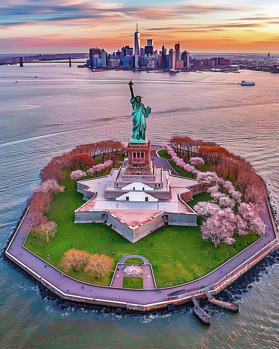 I wish all my friends around the world an amazing weekend💜🩷 The Statue of Liberty. ✧°· #NewYorkForever