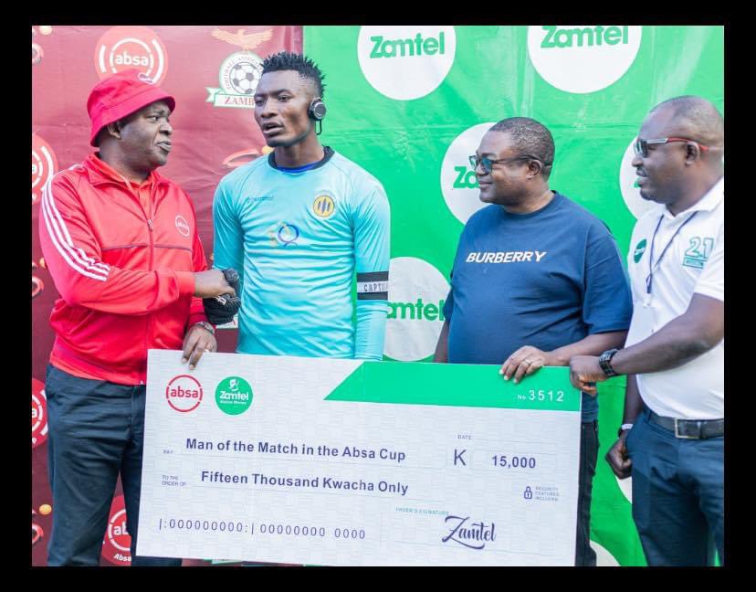 Picking Awards for Fun! Nchanga Rangers goalkeeper Victor Chabu picked up his second man of the match award in the #absacup2024, this time in his team’s 2-1 loss to Red Arrows in the semifinals. Head up, Victor!