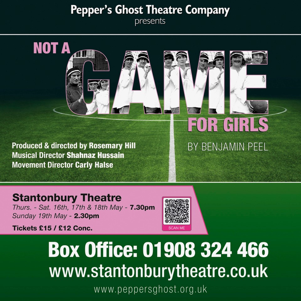 Just next week we'll be at @SCTheatre1 with Not A Game For Girls by Benjamin Peel. This is your chance to see a great local cast perform this inspiring drama about the Dick, Kerr Ladies F.C. If you love football, history & theatre, then you'll love this! stantonburytheatre.co.uk/whats-on/shows…