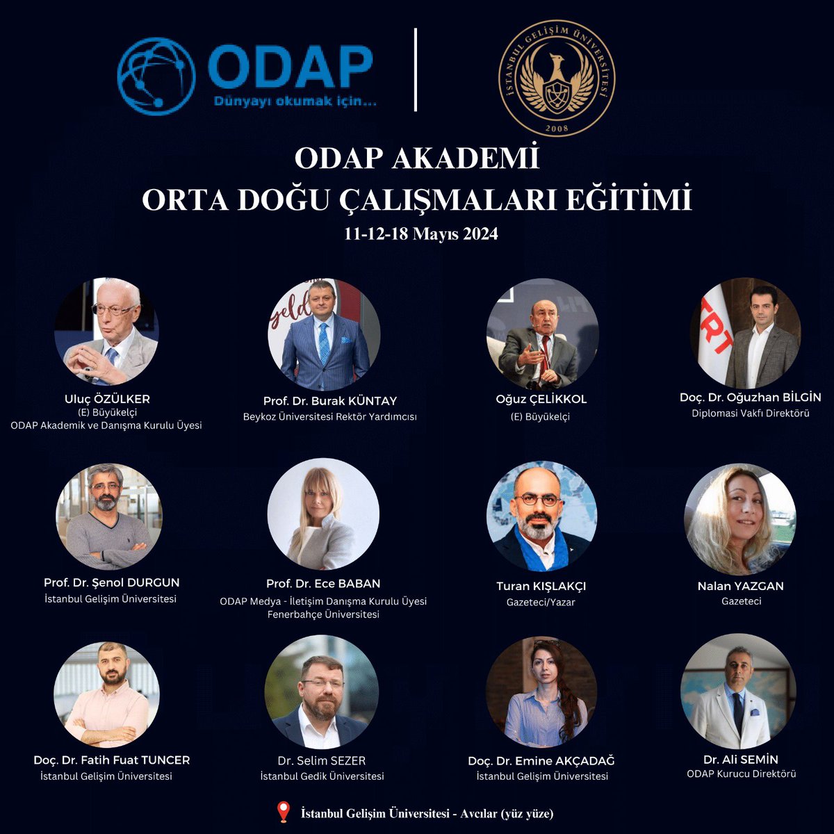 📢 ÖNEMLİ DUYURU 📢 Alanında uzman konuşmacılarıyla ODAP Akademi Orta Doğu Çalışmaları Eğitimi başvuruları devam ediyor. Aşağıdaki linkten başvuru formuna erişebilirsiniz. Katılım kontenjanla sınırlıdır. 📌📌📌📌📌 Başvuru Formu: docs.google.com/forms/d/e/1FAI…