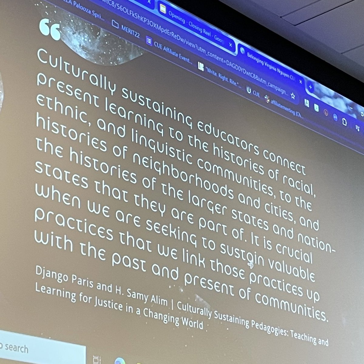 Getting to hear @VirginiaHNguyen Keynote @cuelosangeles = the best! Talking the joy of belonging and culturally sustaining teaching… Virginia, you rocked it! #cuelapalooza 💕 @cueinc #CUEmmunity