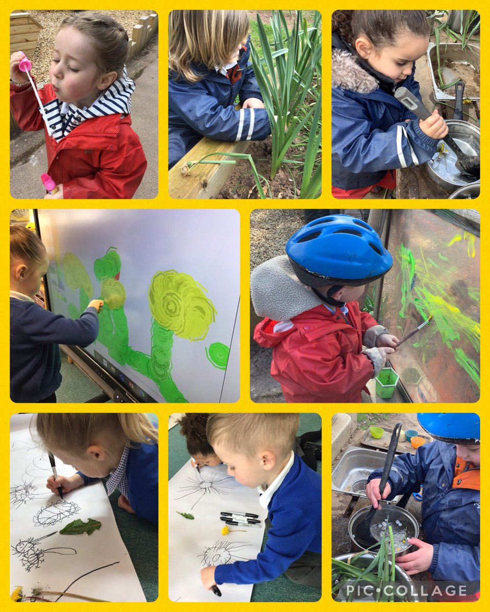 Continuing our fascination with these beautiful dandelions, like little rays of sunshine that are growing in our garden. They have played a huge role in our play this week in Nursery. @EAS_EarlyYears @_OLW_